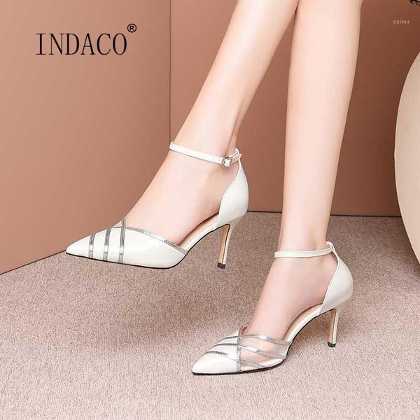 

sandals women high heels leather shoes summer strappy blue white 2021 7.5cm1, Black