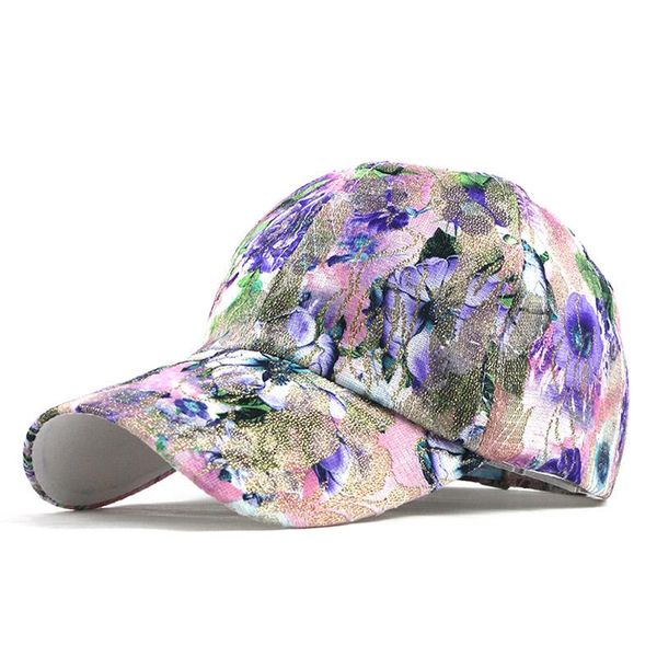 

flb] summer women's fashion casual sunscreen breathable flower print lace baseball cap snapback female hat summer caps f185 bbyxlv, Black;white