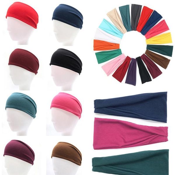 

men women headbands sport yoga fitness headband sweatband stretch elastic hairband solid color wide headbands makeup h qylqyb