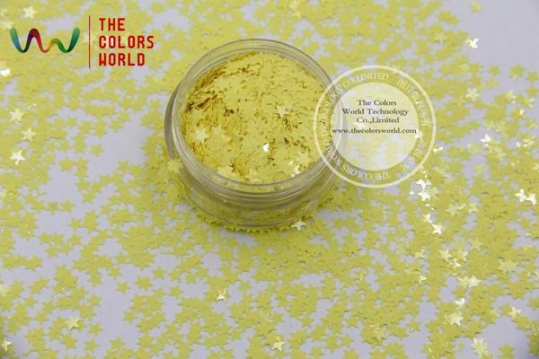 

tch301 3.0 mm size solvent resistant mate colors stars shape glitter for nail polish,nail art or other diy decoration, Silver;gold