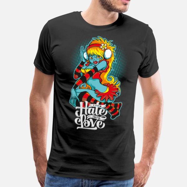 

turn hate into love blue woman designers graphic t shirt cool kawaii o-neck tracksuit hoodie sweatshirt