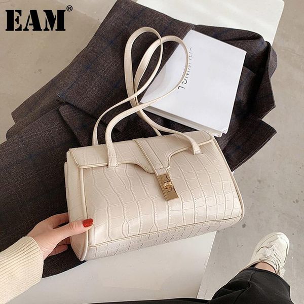

cross body [eam] women stone pattern elegant pu leather flap personality all-match crossbody shoulder bag fashion tide 2021 18a1774