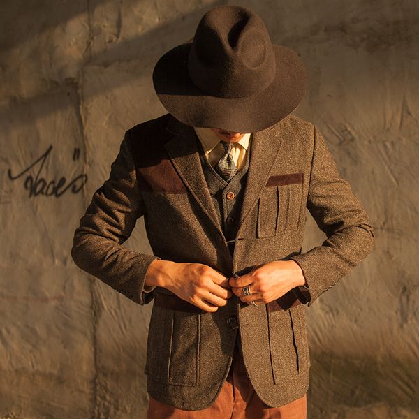 

soarin design handsome men's vintage business casual single suit coat
