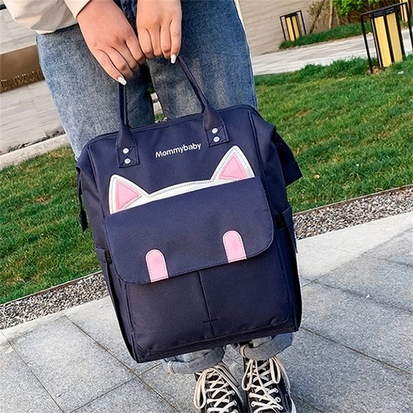 

mummy bag shoulders lightweight large-capacity backpack ladies cute cat mother and infant milk powder backpack