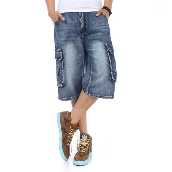 

summer men jeans plus size 40 42 44 46 mens calf-length pants jean hip hop mens shorts men short casual blue black denim shorts1