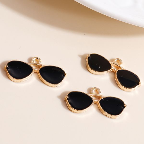 

10pcs 21*10mm summer sunglasses charms for jewelry making handmade enamel charms diy earrings pendants necklaces accessories, Bronze;silver