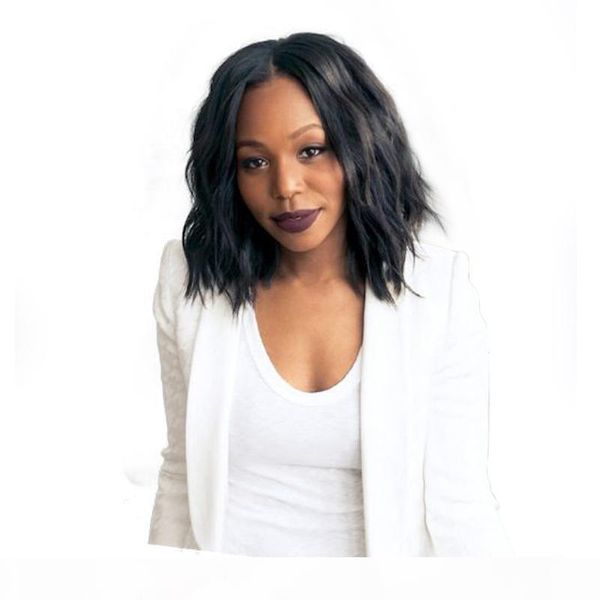 

short wavy bob lace front human hair wigs for black women glueless full lace bob wig virgin brazilian hair, Black;brown