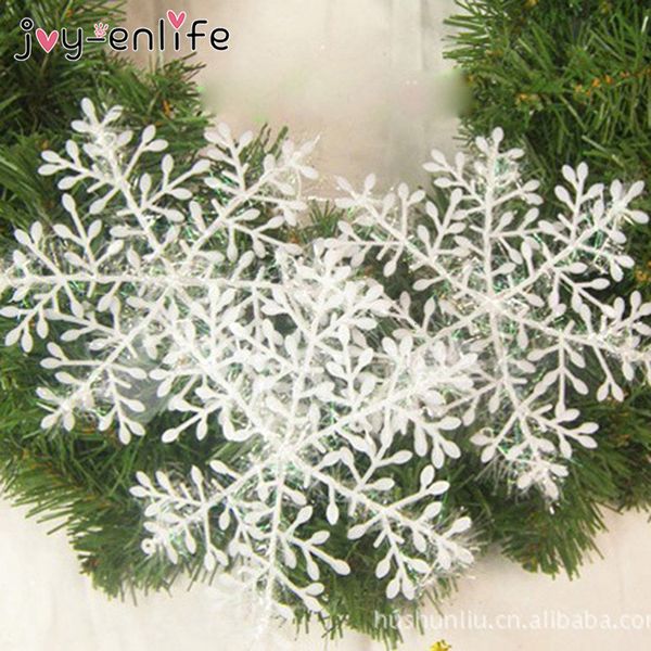 

30/60/90pcs ornament for home white plastic christmas snowflake tree natal decoration