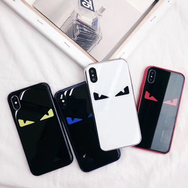 

devil eyes shockproof back case 9h tempered glass toughen phone shell gloss paris for iphone xs max xr 7 8 plus 6.5