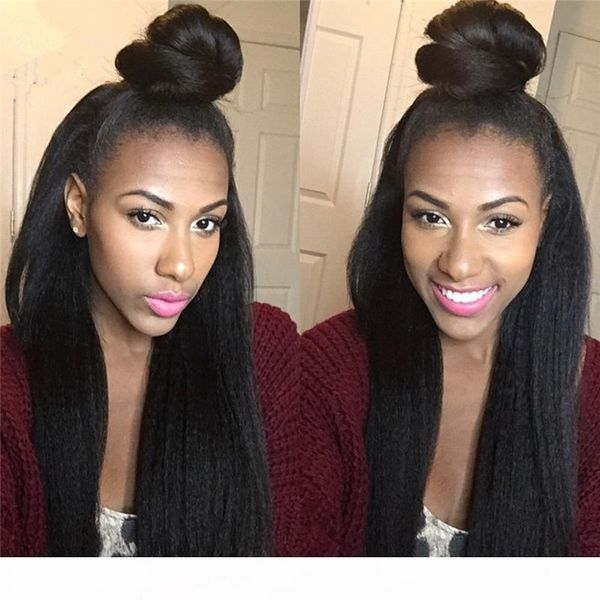 

aaaaaaa малазийский фронта шнурка yaki прямые высококачественные полные парики шнурка человеческих волос для черных женщин младенца вокруг в, Black;brown