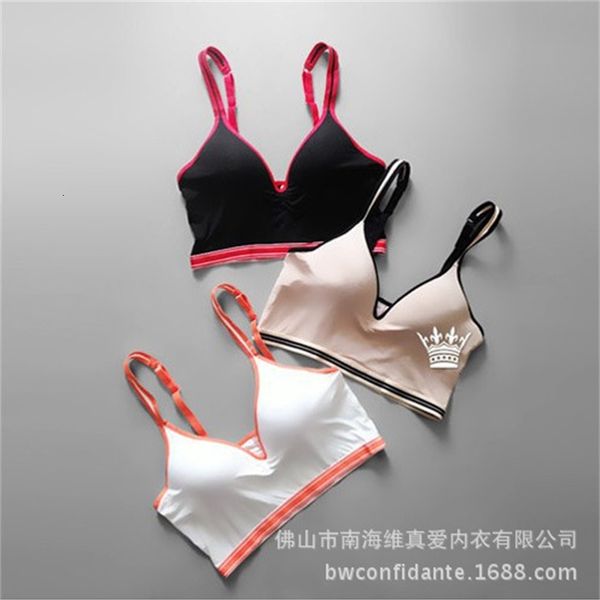 

spring and summer no steel ring short versatile lingerie sling sports bra, Red;black
