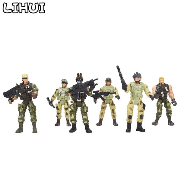 6 Teile/satz Militärische Soldaten Modell Spielzeug für Jungen Kunststoff Action Figure Soldat Modellierung Spielzeug für Kinder Lernspielzeug LJ200928