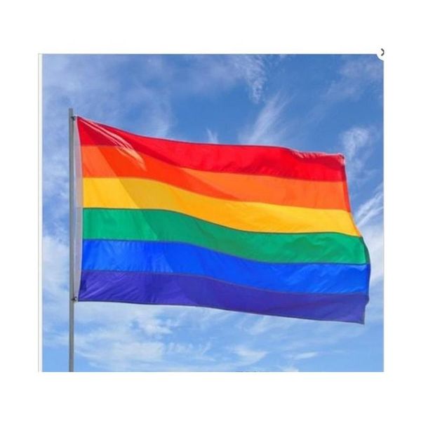 

200pcs rainbow flags and banners 3x5ft 90x150cm lesbian gay pride lgbt flag polyester colorful rainbow flag for wmtitm homes2007