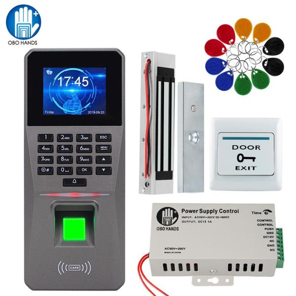 

obo tcp/ip/usb access control system kit rfid fingerprint biometric frame glass door set electronic magnetic/strike/bolt lock