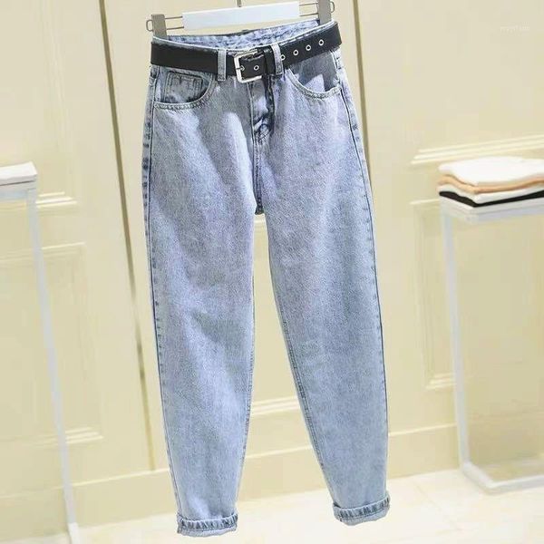 

women 2020 spring autumn fashion denim pants female high waist harem jeans ladies casual streetwear trousers pantalon femme j011, Blue