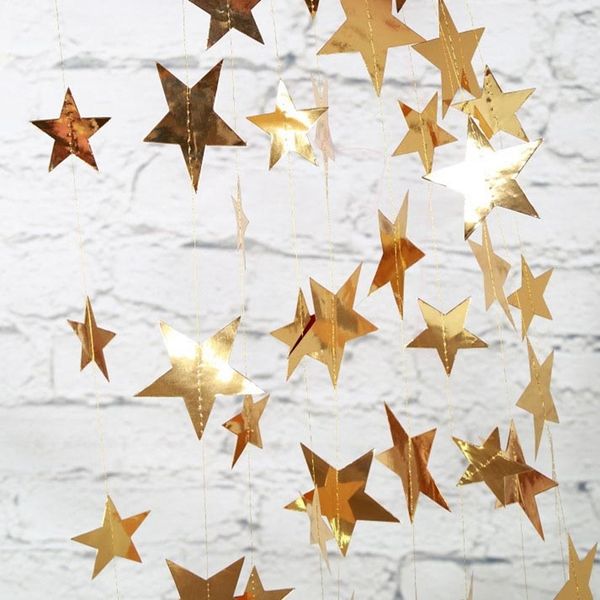 

star snowflake christmas newgarland shape 4m paper decoration for home noel navidad tree ornaments xmas new year party decor
