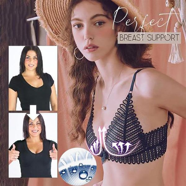 

women breathy front buckle no steel ring bra summer lace wireless closure and panties set kg-138, Red;black