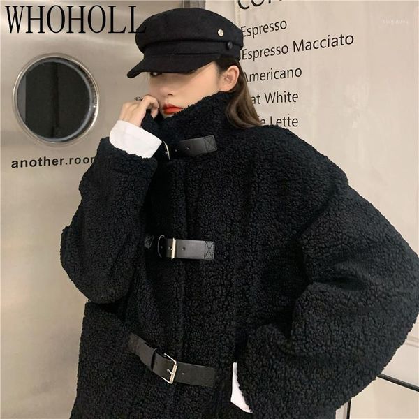 

faux fur thick coat for women 2020 autumn warm soft loose fur jacket female outerwear button plush ladies casual winter overcoat1, Black