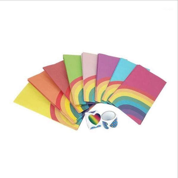 

gift wrap 20pcs/40pcs rainbow paper candy bags packaging bag birthday wedding party decoration craft1