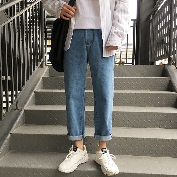 

2021 men's brem spring and winter new elastic nine-point waistline waistband -3xl pants fashion young clothes d3py, Blue