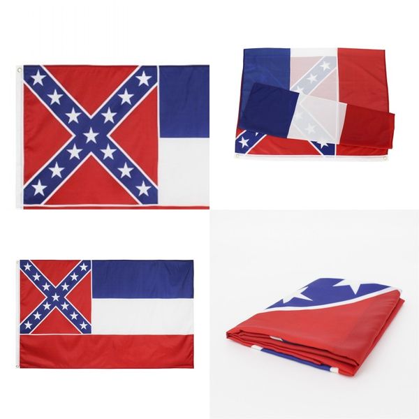 

usa mississippi banner printing stripe stars flag sew polyester fiber metal ring flags drilling durable roof garden 6 5yhb c2