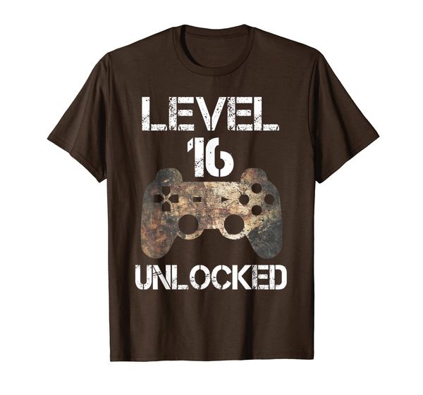 

level 16 unlocked boys 16th birthday 16 year old gamer gift t-shirt, White;black