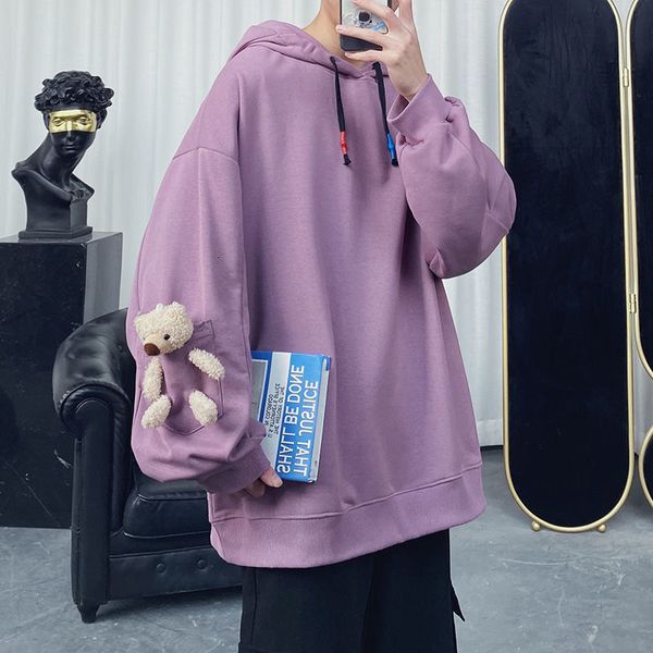 

2021 new privathinker fashion brand male casual sweatshirts men's solid color hoodies sweatshirt xqjp, Black