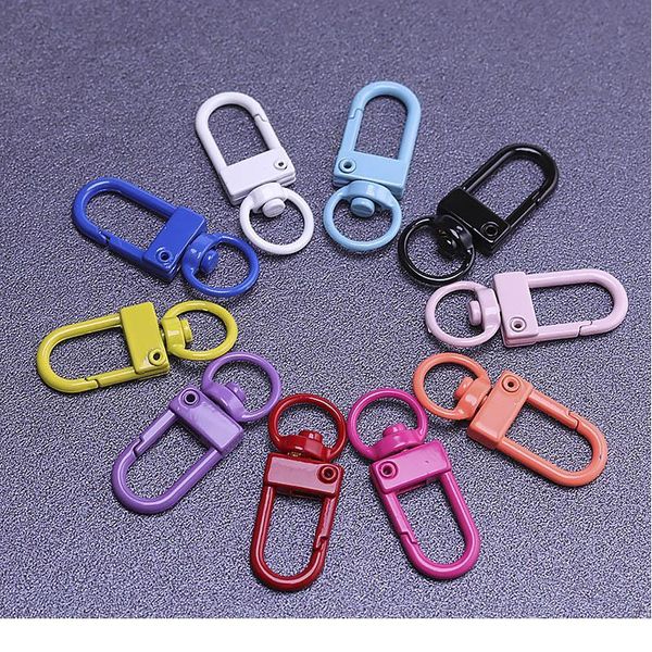 

10pcs color paint baking keychains key chain key ring spring buckle 8 word buckle shrimp buckle bag jewelry acc qylyov