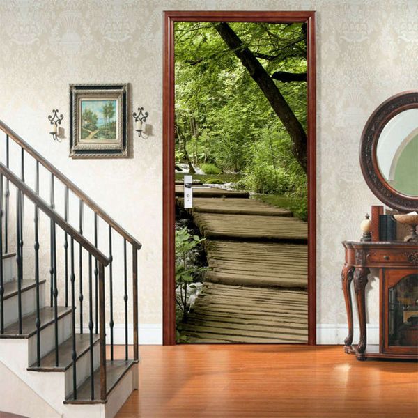 

amj magic set creative environmental protection 3d avenue door renovation self adhive bedroom wall sticker