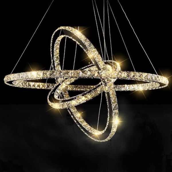 

modern chrome chandelier crystals diamond k9 diy led pendant hanging lamp stainless steel fixtures adjustable indoor for living room l
