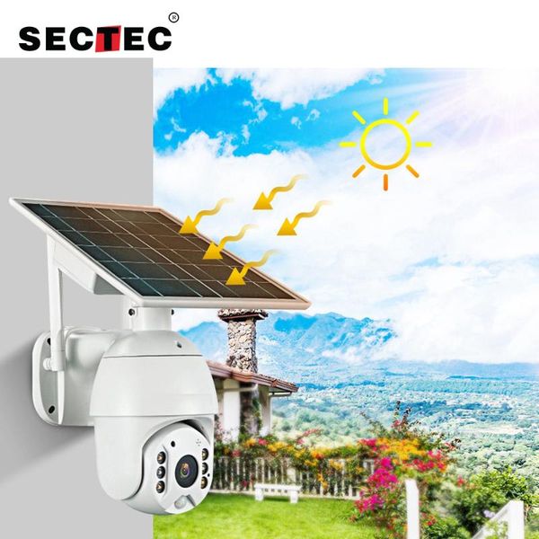 

sectec solar power panel ptz dome ip camera wifi 1080p outdoor wireless security camera pir motion detection surveillance cctv