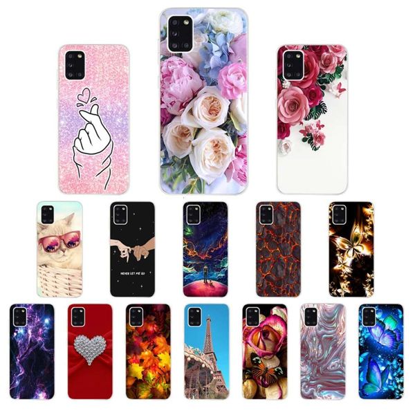 

soft silicone flower sheath digned for samsung galaxy a31 to 31, rear shell of samsung a31 sm-a315f