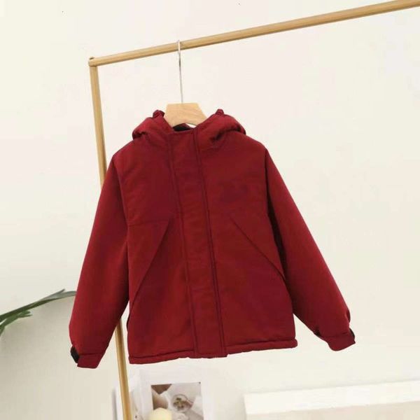 

2020 winter new plush and y12297 cotton zipper shirt solid color hooded long sve children's coat rfmn, Black