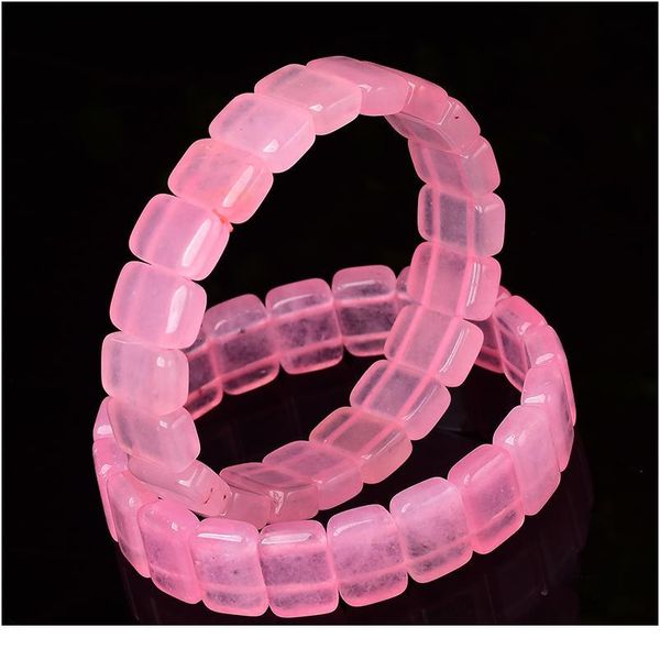 

1pc natural stones rose quartz bracelet crystal pink healing quartz stretch bracelets bangles for women girls 14mm jewe jllfgc, Black