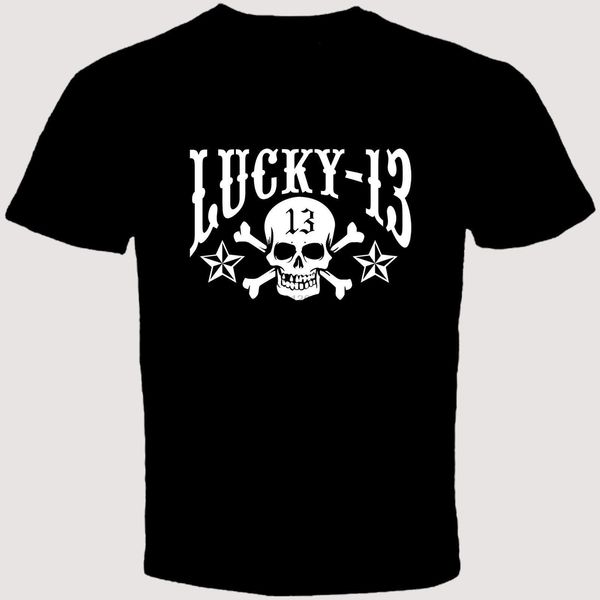 

lucky 13 goth punk skull mens black t shirt tees brand funny t shirt tee casual printing tee sport hooded sweatshirt hoodie