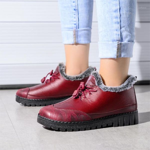 

litthing fur shoes woman snow boots winter shoes women pu leather women's boots buckle waterproof warm ladies1, Black