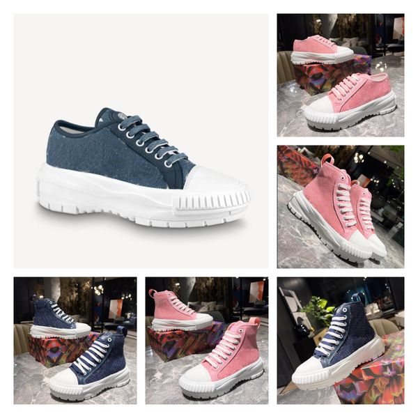 

squad sneaker boot canvas shoe sneakers designer women's casual shoes denim double laces blue pink outdoor shoes size 35-41, Black