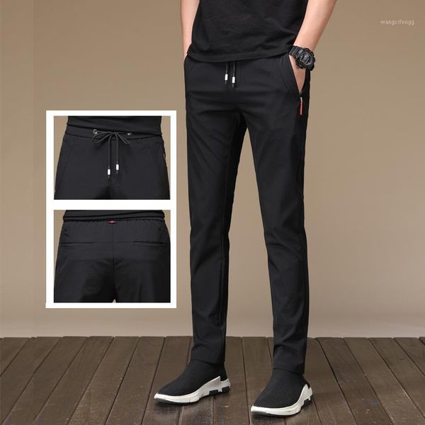 

spring 2020 men's pants business casual tracksuit pants straight men trousers slim fit fashion classic man1, Black
