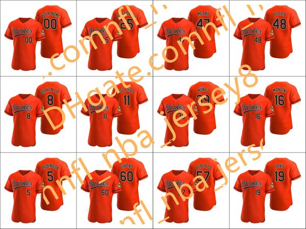 

baltimore orioles #8 cal ripken jr. 19 chris davis 5 brooks robinson men women youth custom orange authentic alternate jersey, Blue;black