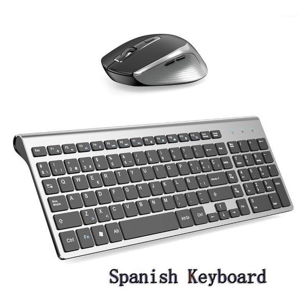 

new wireless office keyboard and mouse spanish layout 2.4ghz keyboard with ergonomic mouse and side buttons for office pc1