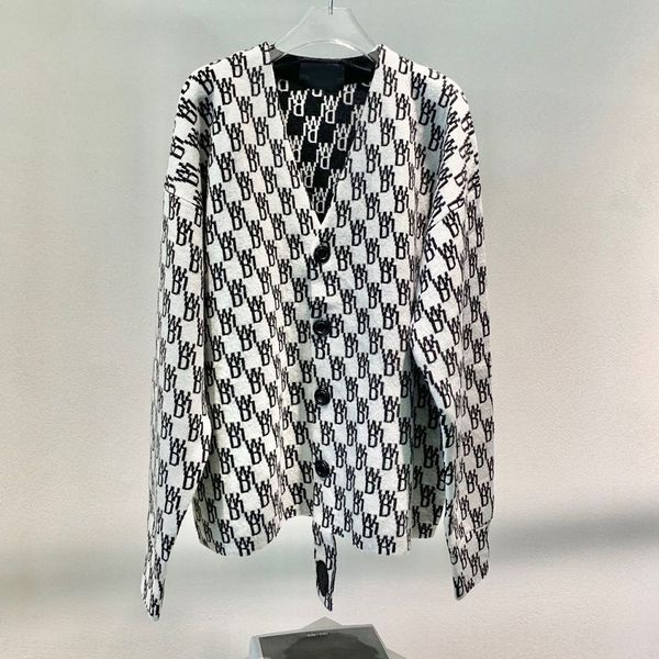 

new we11done a letter knit cardigan on both sides new we11done a letter knit jacquard jacquard cardigan on both sides 9eiuq, White;black