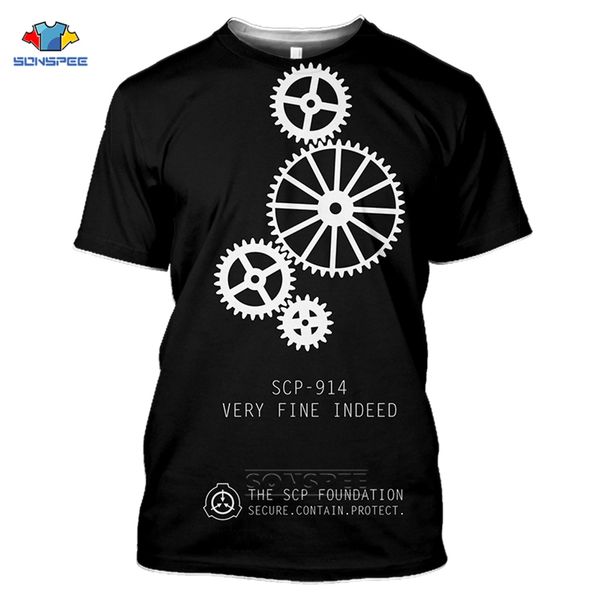 

scp foundation summer men special logo 3d print shirts horror aesthetic anime men clothing
