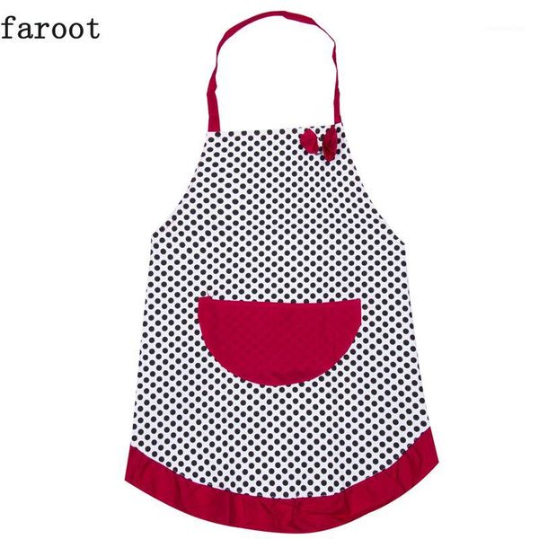 

cute bowknot dot women kitchen restaurant bib cooking aprons with pocket1