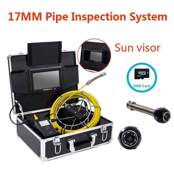 

7inch lcd monitor underwater pipe sewer&wall inspection waterproof 17mm lens 20m/30m/40m/50m/ cable