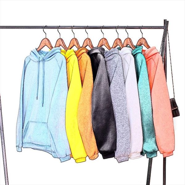 

осенью и зимой новые случайные женские толстовка с капюшоном с длинным рукавом желтый женщин рыхлые с капюшоном женщин толстый слой толстовк, Black