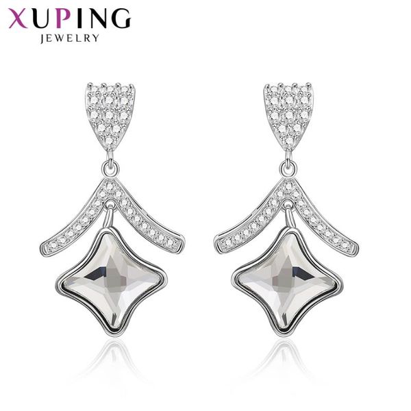 

xuping jewelry stylish elegant shinning ladies crystals earrings 20604, Silver