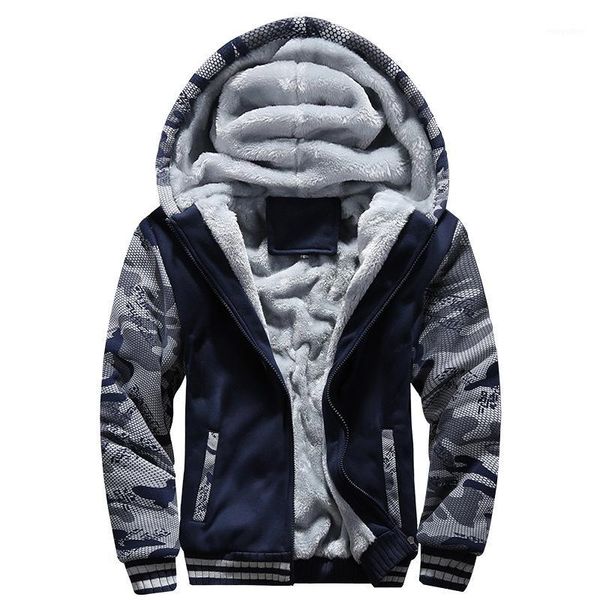 

2019 new fleece hoodies men winter warm mens hooded jackets camouflage outwear homme sportswear thick hoody wool sweatshirt 5xl1, Black