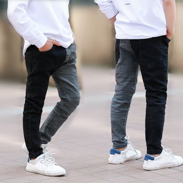 

diimuu autumn boys jeans 5-13years kids skinny jeans children clothing mutli patchwork boy's casual denim trousers y200409, Blue