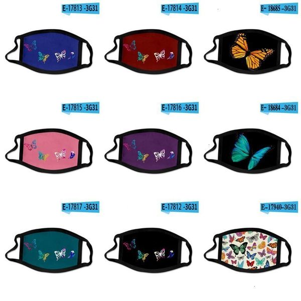 

cloth silk fashion dustproof ice 3d printing washable reusable personalized butterfly style mask 35 styles t3i5879 rrq3#