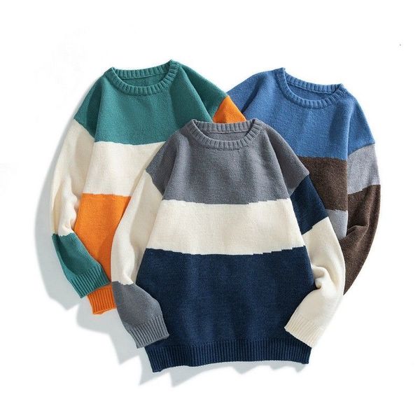 

2021 male autumn thin new winter contrast colour lovers sweater youth men's clothing fti5, White;black